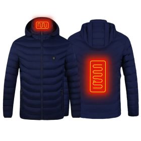 Male And Female Lightweight Electric Padded Jacket Usb Constant Temperature Electric Heating Padded Jacket (Color: blue2, size: XXL)