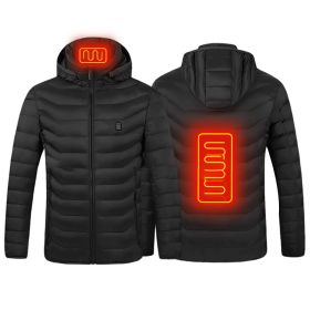 Male And Female Lightweight Electric Padded Jacket Usb Constant Temperature Electric Heating Padded Jacket (Color: black2, size: L)