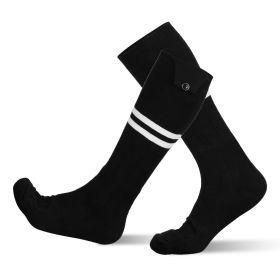 Heated Socks for Men Women Electric Heating Socks with APP Control 5000mAh Battery Rechargeable Thermal Socks Winter Warm Socks for Skiing Hiking (Color: Black)